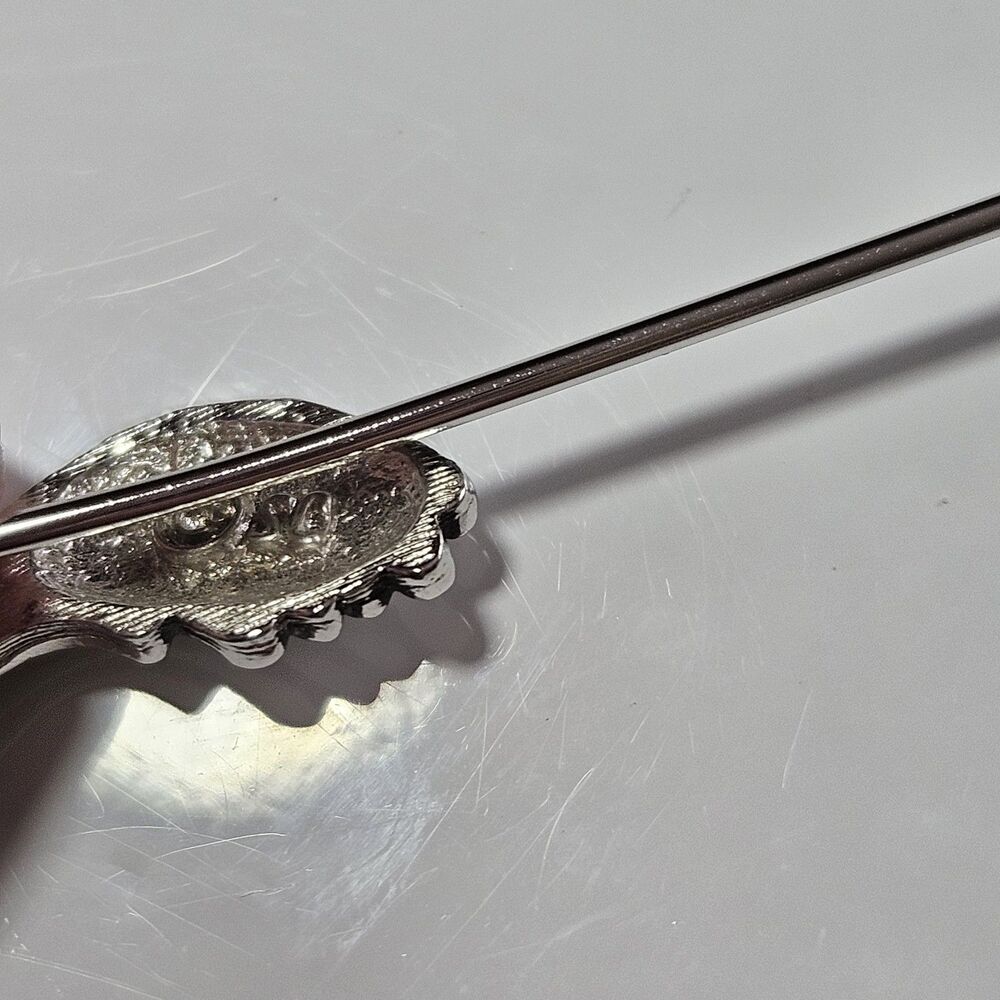 Sarah Coventry Swirl Silver Tone Lapel Stick Pin Vintage Signed - Picture 4 of 10
